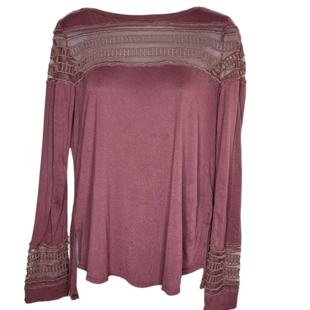 Free People Roxie Long Sleeve Tee Washed Purple - XS - Picture 2 of 10